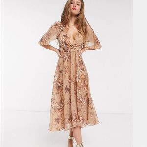 ASOS DESIGN floral drape midi dress
